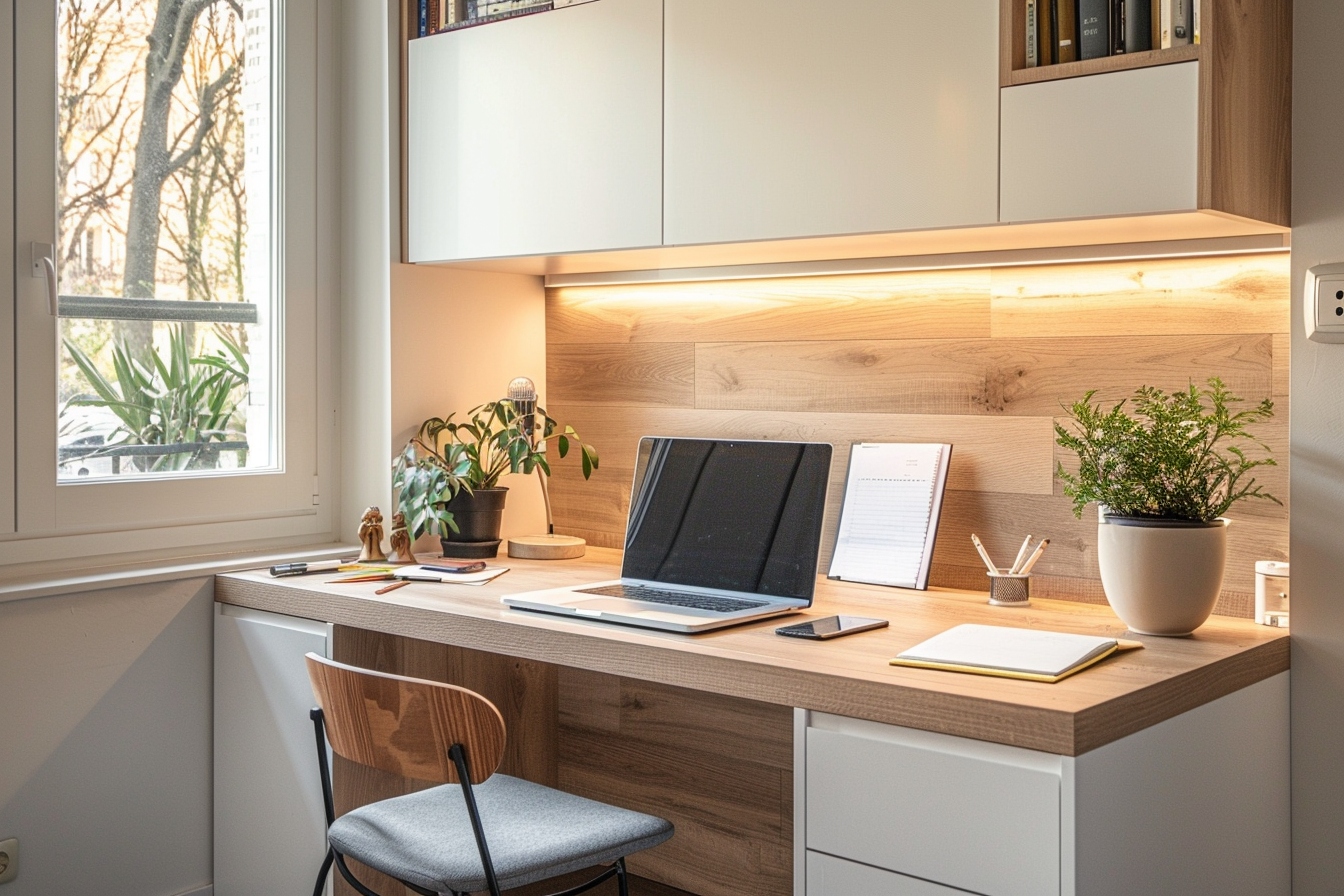 Coin bureau fonctionnel et optimisé dans un petit appartement à Évry-Courcouronnes